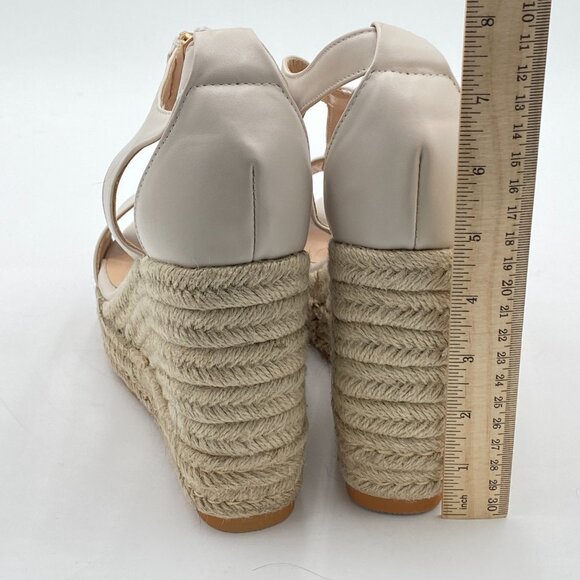 FOWT Espadrille Wedge Sandals Platform Open Toe High Heels Hollow Cut Zipper Dr - Picture 4 of 7